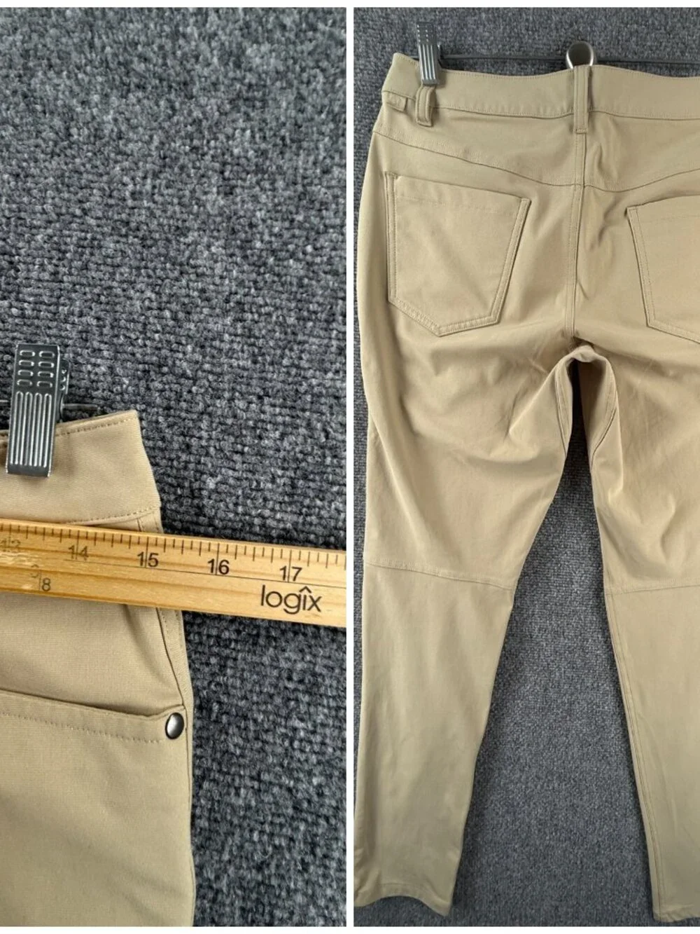 Lululemon Beige Stretch Pants Men Performance Size 28 Pockets Casual ACTL 29X30